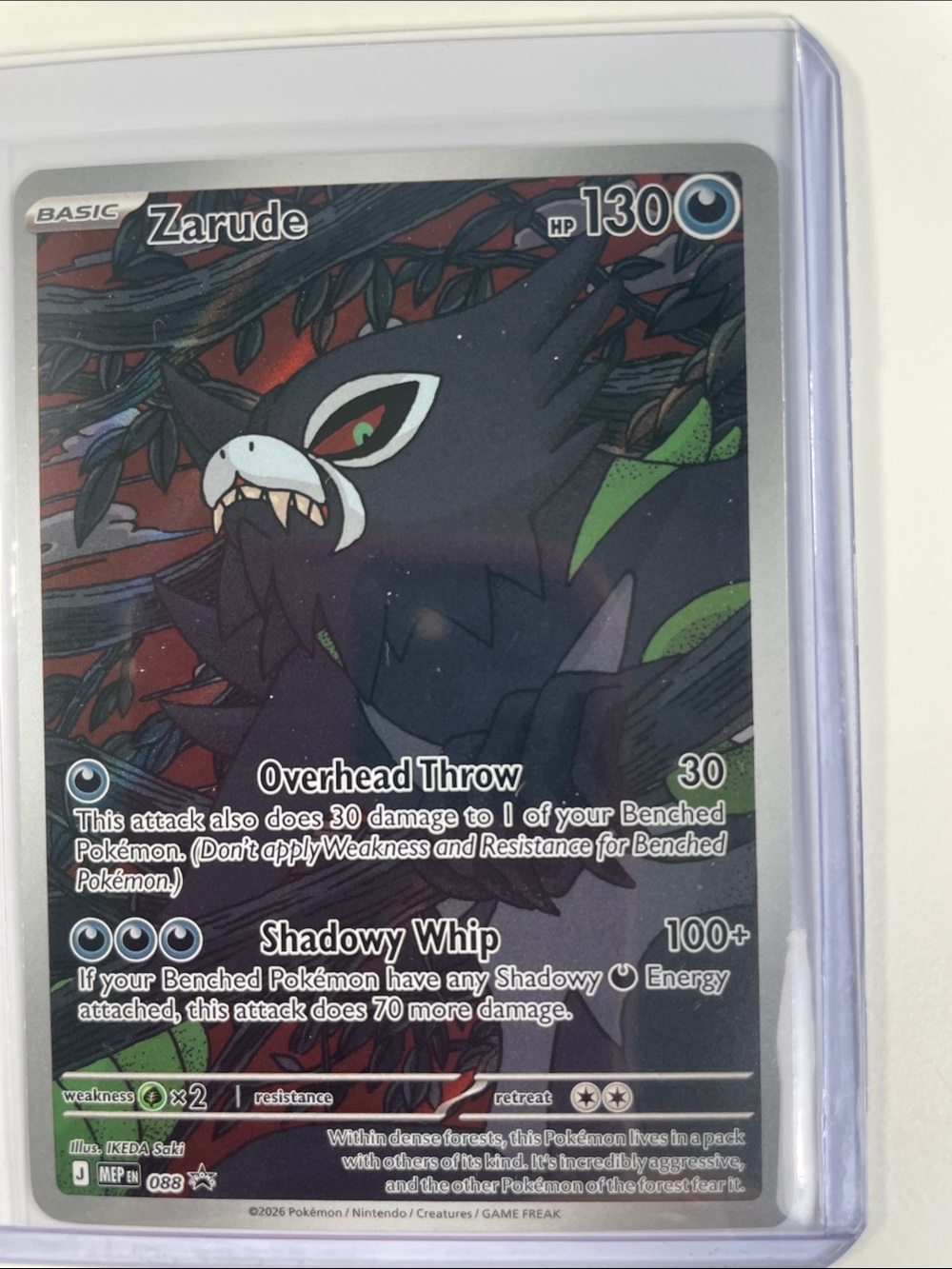 Pokemon Zarude Trading Card - Black, Green, Red Accents